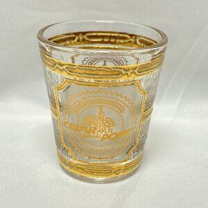Cedar Point Souvenir Shot Glass 24K Gold Ribbed Design Culver Ohio